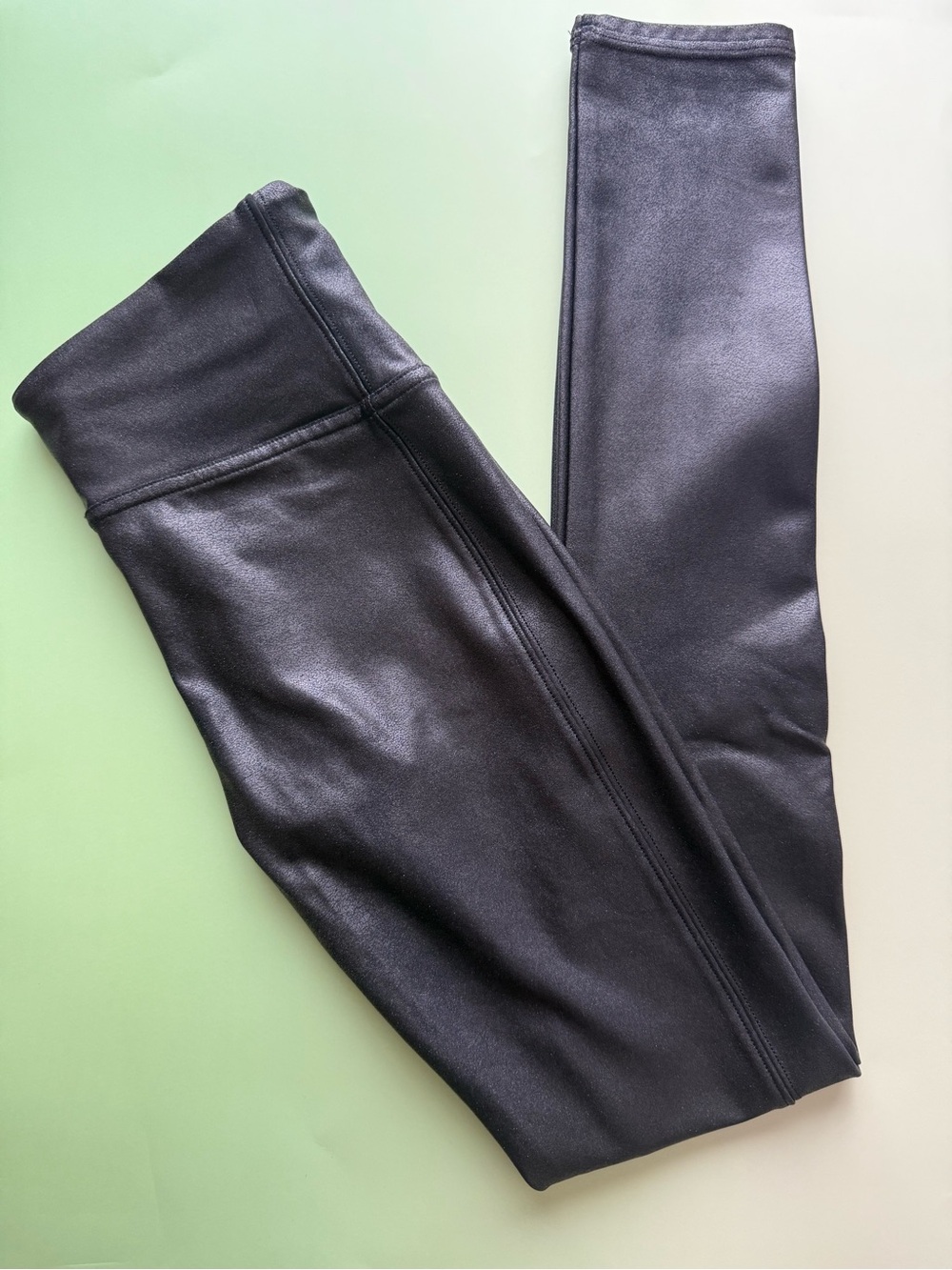 SPANX Black Faux Leather-Look Leggings